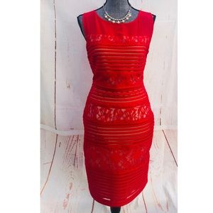 RED Sleeveless Lace Dress